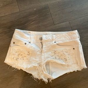 White denim shorts